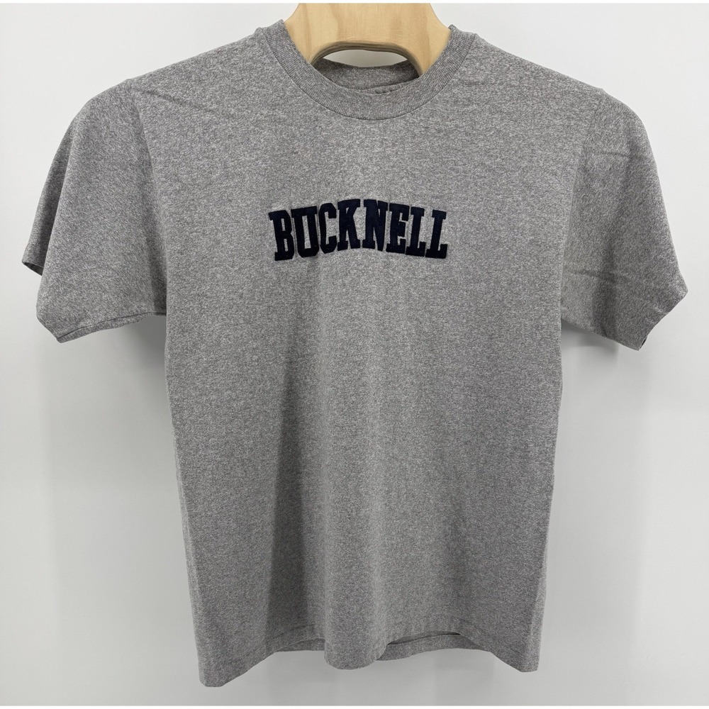 Vintage 90s Bucknell University Bisons T-Shirt Gray USA One-Size Single Stitch